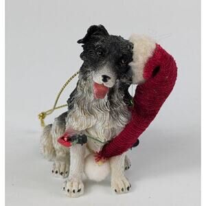 Border Collie Christmas Ornament Tree Decor Dog Puppy Pet Santa Holiday Lights